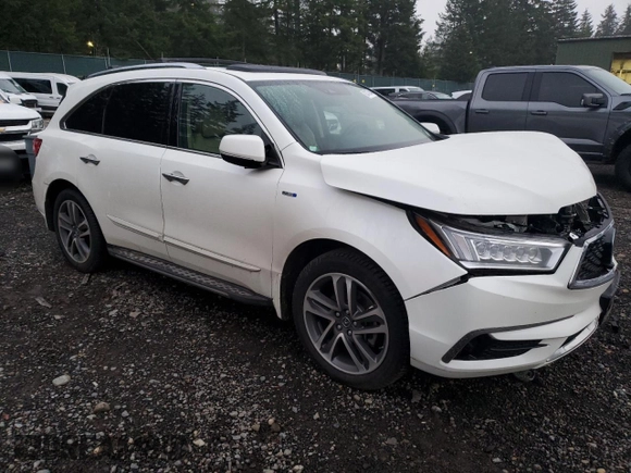 2019 Acura MDX Sport Hybrid w/Advance Pkg with VIN 5J8YD7H77KL000081, listed as a Copart auction lot 82473944 with 0 mi miles and Salvage Title. Bid and sale history available at carsss.com. Image 4.