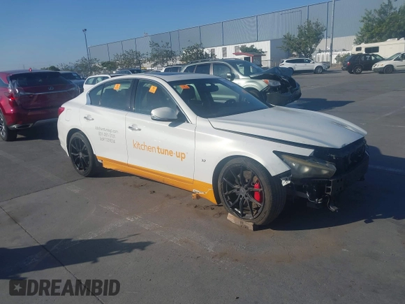 2014 Infiniti Q50 Premium with VIN JN1BV7AP8EM674009, listed as a IAAI auction lot 42598117 with 158,411 mi miles and . Bid and sale history available at DreamBid. Image 1.