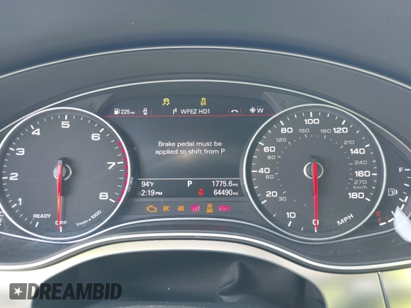 2016 Audi A7 3.0 Prestige with VIN WAU2GAFCXGN102993, listed as a IAAI auction lot 42099259 with 64,490 mi miles. Bid and sale history available at carsss.com. Image 7.