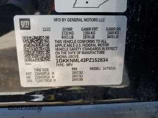 2023 GMC Acadia SLT with VIN 1GKKNML43PZ152834, listed as a Copart auction lot 49820205 with 44,932 mi miles and Salvage Title. Bid and sale history available at DreamBid. Image 13.