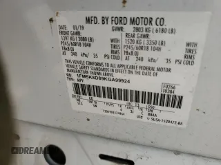 2019 Ford Explorer XLT z VIN 1FM5K8D89KGA99924, wystawiony jako Copart lot #59659405 z przebiegiem 124 613 mil mil oraz Szkoda całkowita • Salvage title. Historia ofert i sprzedaży dostępna na DreamBid. Obrazek 14.