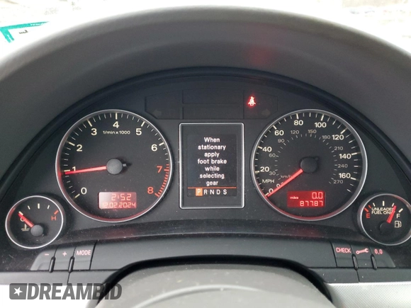 2005 Audi A4 2.0T with VIN WAUDF68E85A439819, listed as a Copart auction lot 81468104 with 87,787 mi miles and Salvage Title. Bid and sale history available at carsss.com. Image 9.