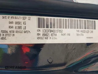 2013 Dodge Dart SXT with VIN 1C3CDFBA4DD157852, listed as a IAAI auction lot 42772476 with 112,930 mi miles and . Bid and sale history available at DreamBid. Image 9.