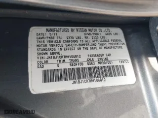 2017 Nissan Rogue Sport SL with VIN JN1BJ1CR7HW104812, listed as a IAAI auction lot 41497676 with 102,237 mi miles. Bid and sale history available at carsss.com. Image 9.