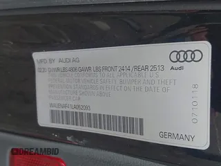 2020 Audi A4 Premium Plus with VIN WAUENAF41LA052093, listed as a IAAI auction lot 39436553 with 30,810 mi miles and . Bid and sale history available at carsss.com. Image 9.
