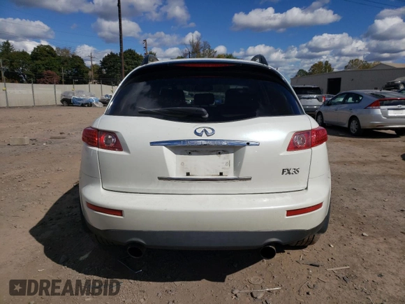 2006 Infiniti FX35 with VIN JNRAS08W26X206234, listed as a Copart auction lot 76210074 with 182,067 mi miles and Salvage Title. Bid and sale history available at carsss.com. Image 6.