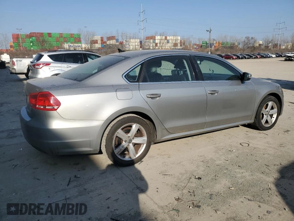2013 Volkswagen Passat SE with VIN 1VWBH7A37DC038569, listed as a Copart auction lot 48790085 with 191,477 mi miles and Clean Title. Bid and sale history available at carsss.com. Image 3.