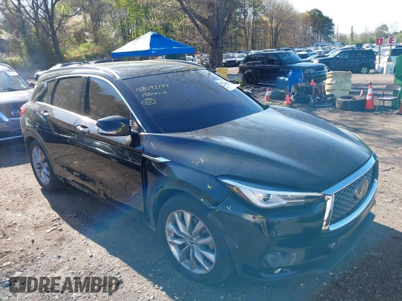 2019 Infiniti QX50 Essential with VIN 3PCAJ5M33KF148215, listed as a IAAI auction lot 42092174 with 82,604 mi miles and . Bid and sale history available at DreamBid. Image 13.