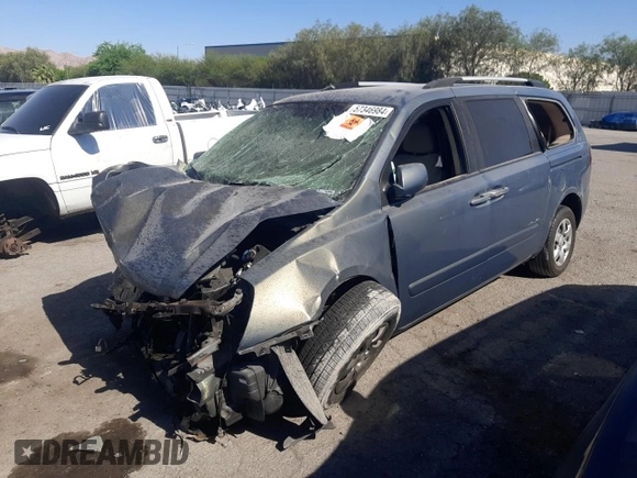 2009 Kia Sedona LX with VIN KNDMB233296317947, listed as a Copart auction lot 57346984 with Not Provided miles and Salvage Title. Bid and sale history available at carsss.com. Image 1.