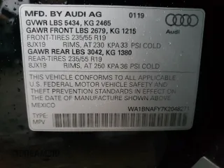 2019 Audi Q5 Premium Plus with VIN WA1BNAFY7K2048271, listed as a Copart auction lot 69819832 with 0 mi miles. Bid and sale history available at carsss.com. Image 13.
