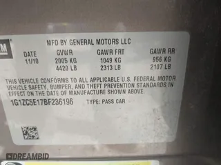 2011 Chevrolet Malibu LT w/1LT with VIN 1G1ZC5E17BF236196, listed as a IAAI auction lot 41807400 with 213,576 mi miles. Bid and sale history available at carsss.com. Image 9.