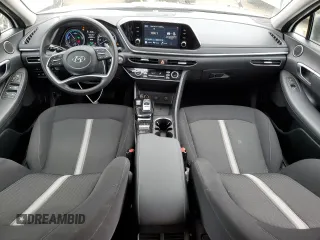 2022 Hyundai Sonata Hybrid Blue with VIN KMHL24JJ0NA037651, listed as a Copart auction lot 76569394 with 181,681 mi miles and Salvage Title. Bid and sale history available at carsss.com. Image 8.