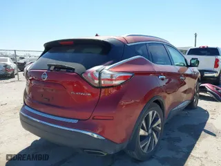 2015 Nissan Murano SL with VIN 5N1AZ2MG6FN229352, listed as a IAAI auction lot 41861129 with 136,242 mi miles. Bid and sale history available at carsss.com. Image 4.