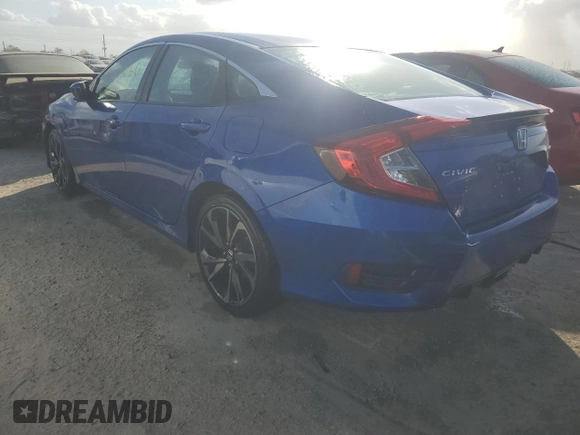 2020 Honda Civic Sedan Sport with VIN 2HGFC2F89LH584085, listed as a Copart auction lot 80294584 with 47,750 mi miles and Non Repairable. Bid and sale history available at carsss.com. Image 2.