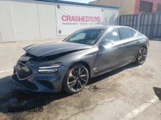 2022 Genesis G70 3.3T with VIN KMTG54TE5NU081156, listed as a Copart auction lot 66565194 with 35,127 mi miles and Salvage Title. Bid and sale history available at carsss.com. Image 1.