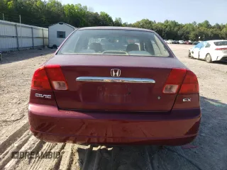 2002 Honda Civic EX with VIN 2HGES26742H561320, listed as a Copart auction lot 54975895 with 102,177 mi miles and Clean Title. Bid and sale history available at DreamBid. Image 6.