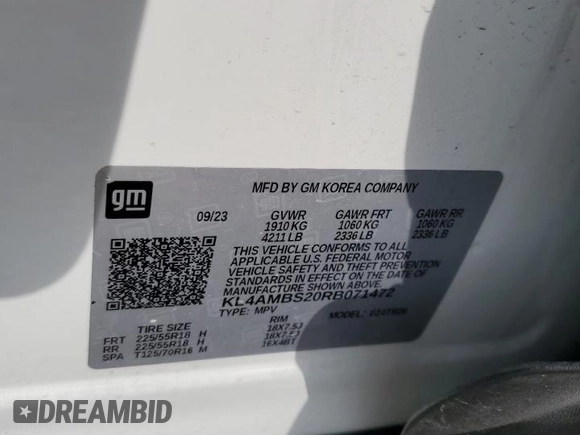 2024 Buick Encore GX Preferred with VIN KL4AMBS20RB071472, listed as a Copart auction lot 63601915 with 62,861 mi miles and Clean title. Bid and sale history available at DreamBid. Image 14.