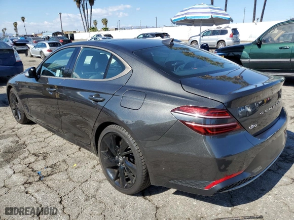 2023 Genesis G70 2.0T with VIN KMTG34TA5PU122911, listed as a Copart auction lot 43836905 with 7,533 mi miles and Salvage Title. Bid and sale history available at carsss.com. Image 2.