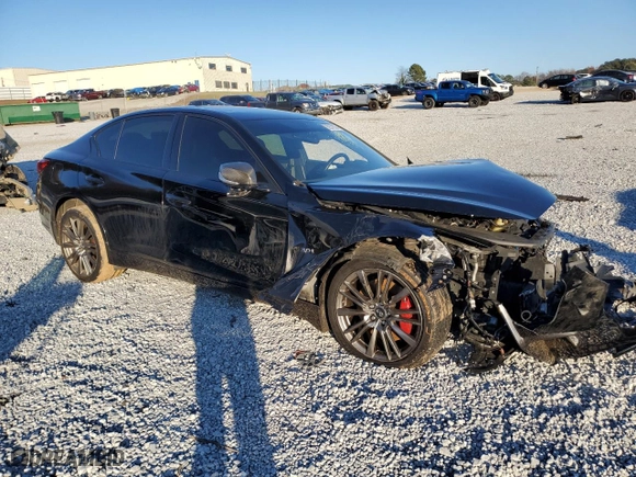 2018 Infiniti Q50 RED SPORT 400 with VIN JN1FV7AP1JM461141, listed as a Copart auction lot 82572024 with NaN miles and Salvage Title. Bid and sale history available at carsss.com. Image 4.