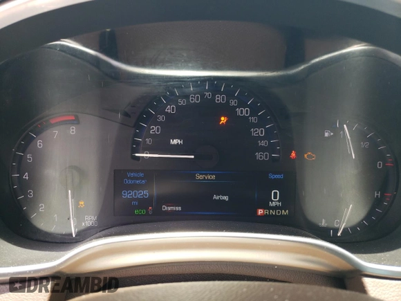 2016 Cadillac SRX Performance Collection with VIN 3GYFNCE32GS508631, listed as a Copart auction lot 60660554 with 92,025 mi miles and Salvage title. Bid and sale history available at DreamBid. Image 9.