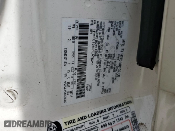 2008 Ford Expedition Limited z VIN 1FMFU19598LA75210, wystawiony jako Copart lot #51532025 z przebiegiem 276 757 mil mil oraz Szkoda całkowita • Salvage title. Historia ofert i sprzedaży dostępna na DreamBid. Obrazek 16.