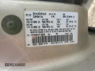 2002 Dodge Durango SLT z VIN 1B4HS48N42F165230, wystawiony jako Copart lot #55493455 z przebiegiem 419 551 mil mil oraz Szkody całkowita. Historia ofert i sprzedaży dostępna na DreamBid. Obrazek 13.