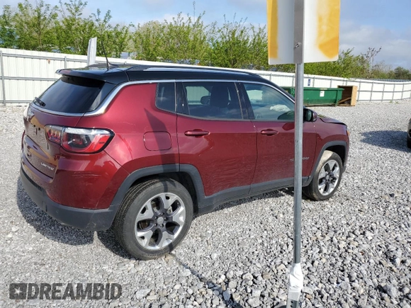 2021 Jeep Compass Limited with VIN 3C4NJDCB2MT504338, listed as a Copart auction lot 55985595 with 19,735 mi miles and Salvage Title. Bid and sale history available at DreamBid. Image 3.