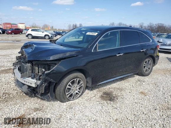2017 Acura MDX Technology z VIN 5J8YD4H53HL001749, wystawiony jako Copart lot #51074635 z przebiegiem 126 871 mil mil oraz Szkody całkowita. Historia ofert i sprzedaży dostępna na DreamBid. Obrazek 1.
