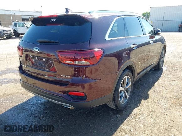 2019 Kia Sorento EX Sport with VIN 5XYPH4A52KG509349, listed as a IAAI auction lot 42244984 with 96,761 mi miles and . Bid and sale history available at DreamBid. Image 4.