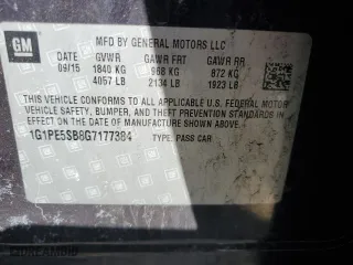 2016 Chevrolet Cruze Limited LT with VIN 1G1PE5SB8G7177384, listed as a Copart auction lot 49603065 with 246,394 mi miles and Clean Title. Bid and sale history available at carsss.com. Image 12.
