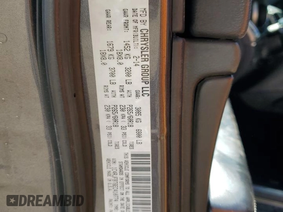 2014 Jeep Grand Cherokee Limited with VIN 1C4RJFBT6EC410774, listed as a Copart auction lot 58011005 with 166,506 mi miles and Salvage title. Bid and sale history available at DreamBid. Image 14.