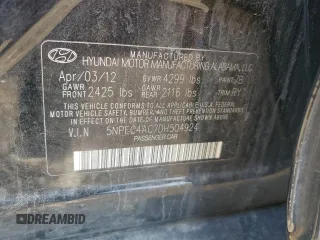 2013 Hyundai Sonata Limited z VIN 5NPEC4AC7DH504924, wystawiony jako Copart lot #54246895 z przebiegiem 168 569 mil mil oraz Szkoda całkowita • Salvage title. Historia ofert i sprzedaży dostępna na DreamBid. Obrazek 12.