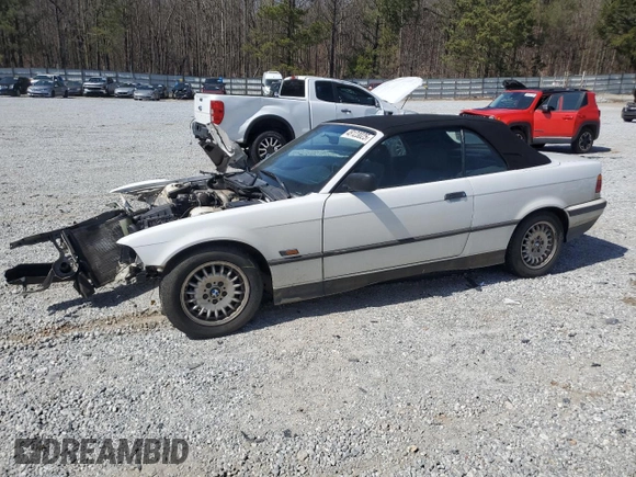 1995 BMW 3 Series 318iC with VIN WBABK6325SED18057, listed as a Copart auction lot 48123025 with 121,572 mi miles and Salvage Title. Bid and sale history available at carsss.com. Image 1.