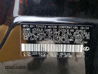 2024 Lexus IS 350 F Sport with VIN JTHGZ1B29R5079076, listed as a Copart auction lot 55539765 with 15,778 mi miles and Salvage title. Bid and sale history available at DreamBid. Image 13.