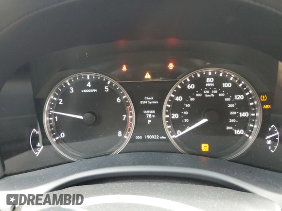 2015 Lexus GS 350 with VIN JTHBE1BL2FA011977, listed as a Copart auction lot 58823945 with 190,922 mi miles and Salvage title. Bid and sale history available at DreamBid. Image 9.