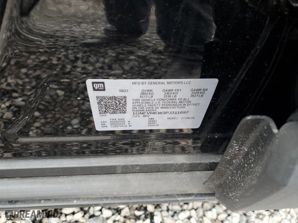 2023 Chevrolet Traverse LT Leather with VIN 1GNEVHKW3PJ311697, listed as a Copart auction lot 46306555 with 20,489 mi miles and Salvage Title. Bid and sale history available at carsss.com. Image 13.