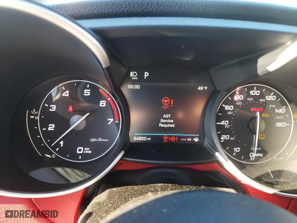2017 Alfa Romeo Giulia Ti with VIN ZARFAECN5H7556678, listed as a Copart auction lot 48544905 with 94,800 mi miles and Salvage Title. Bid and sale history available at carsss.com. Image 9.