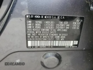 2021 Honda HR-V EX-L with VIN 3CZRU5H79MM729251, listed as a Copart auction lot 77986954 with 58,007 mi miles and Salvage Title. Bid and sale history available at carsss.com. Image 13.