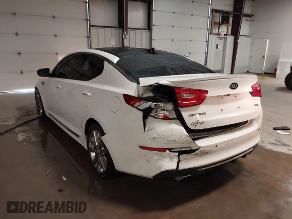 2015 Kia Optima SXL Turbo with VIN 5XXGR4A67FG395283, listed as a IAAI auction lot 41277314 with 171,473 mi miles and . Bid and sale history available at DreamBid. Image 3.