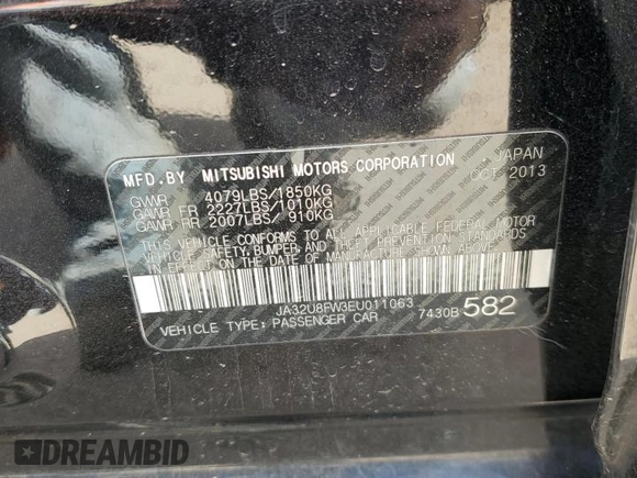 2014 Mitsubishi Lancer GT with VIN JA32U8FW3EU011063, listed as a Copart auction lot 69275994 with 103,547 mi miles and Salvage Title. Bid and sale history available at carsss.com. Image 12.
