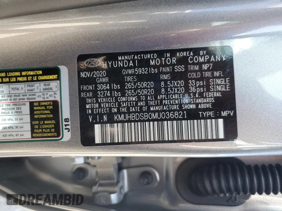 2021 Genesis GV80 with VIN KMUHBDSB0MU036821, listed as a Copart auction lot 56525235 with 56,578 mi miles and Salvage title. Bid and sale history available at DreamBid. Image 13.
