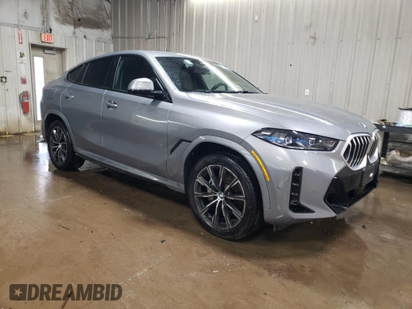 2025 BMW X6 xDrive40i with VIN 5UX33EX05S9X17286, listed as a Copart auction lot 52207275 with 24,547 mi miles and Clean Title. Bid and sale history available at carsss.com. Image 4.