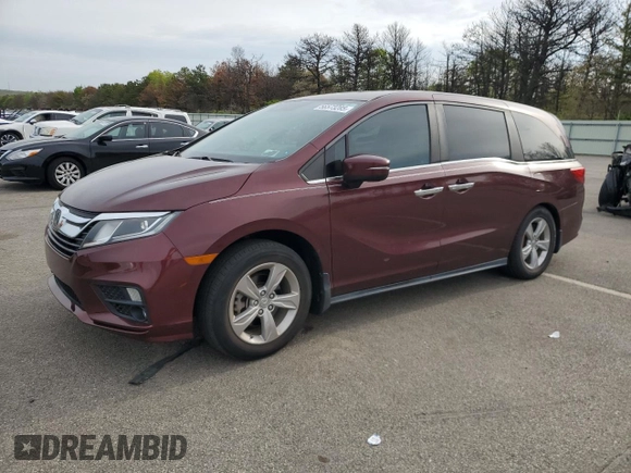 2019 Honda Odyssey EX-L z VIN 5FNRL6H72KB044895, wystawiony jako Copart lot #56573285 z przebiegiem 54 548 mil mil oraz Szkoda całkowita • Salvage title. Historia ofert i sprzedaży dostępna na DreamBid. Obrazek 1.