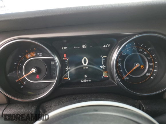2020 Jeep Wrangler Unlimited Sport with VIN 1C4HJXDM2LW289101, listed as a Copart auction lot 48896365 with 52,536 mi miles and Salvage title. Bid and sale history available at DreamBid. Image 9.