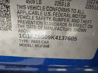 2019 Chevrolet Bolt EV Premier with VIN 1G1FZ6S09K4137605, listed as a IAAI auction lot 42258493 with 45,779 mi miles and . Bid and sale history available at DreamBid. Image 9.