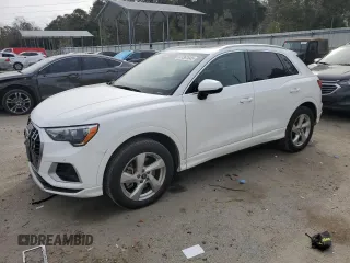 2021 Audi Q3 Premium with VIN WA1AUCF3XM1074287, listed as a Copart auction lot 47367645 with 82,667 mi miles and Salvage Title. Bid and sale history available at carsss.com. Image 1.