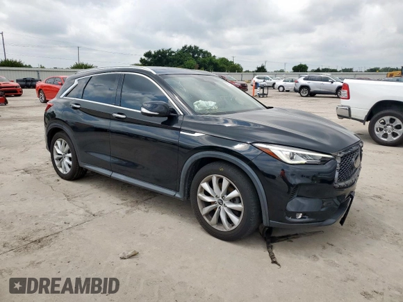 2019 Infiniti QX50 Essential with VIN 3PCAJ5M34KF124523, listed as a Copart auction lot 59371505 with 59,457 mi miles and Salvage title. Bid and sale history available at DreamBid. Image 4.