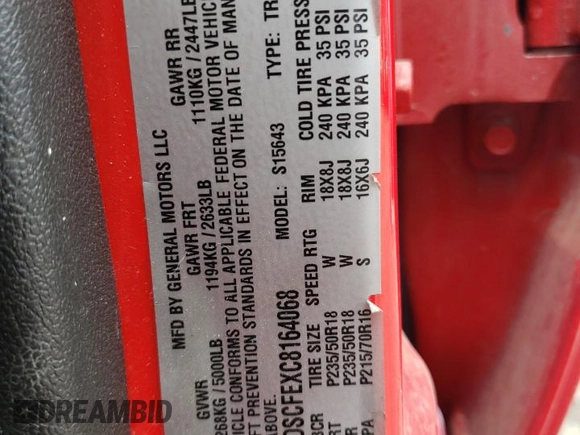 2012 Chevrolet Colorado LT w/1LT with VIN 1GCDSCFEXC8164068, listed as a Copart auction lot 72327504 with 136,384 mi miles and Salvage Title. Bid and sale history available at carsss.com. Image 12.