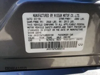 2020 Infiniti Q50 Pure with VIN JN1EV7AP5LM200190, listed as a Copart auction lot 48385695 with 47,861 mi miles and Salvage Title. Bid and sale history available at carsss.com. Image 14.