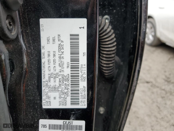 2020 Toyota Tundra 4WD SR5 with VIN 5TFDY5F10LX905664, listed as a Copart auction lot 43114045 with 59,322 mi miles and Salvage Title. Bid and sale history available at carsss.com. Image 12.